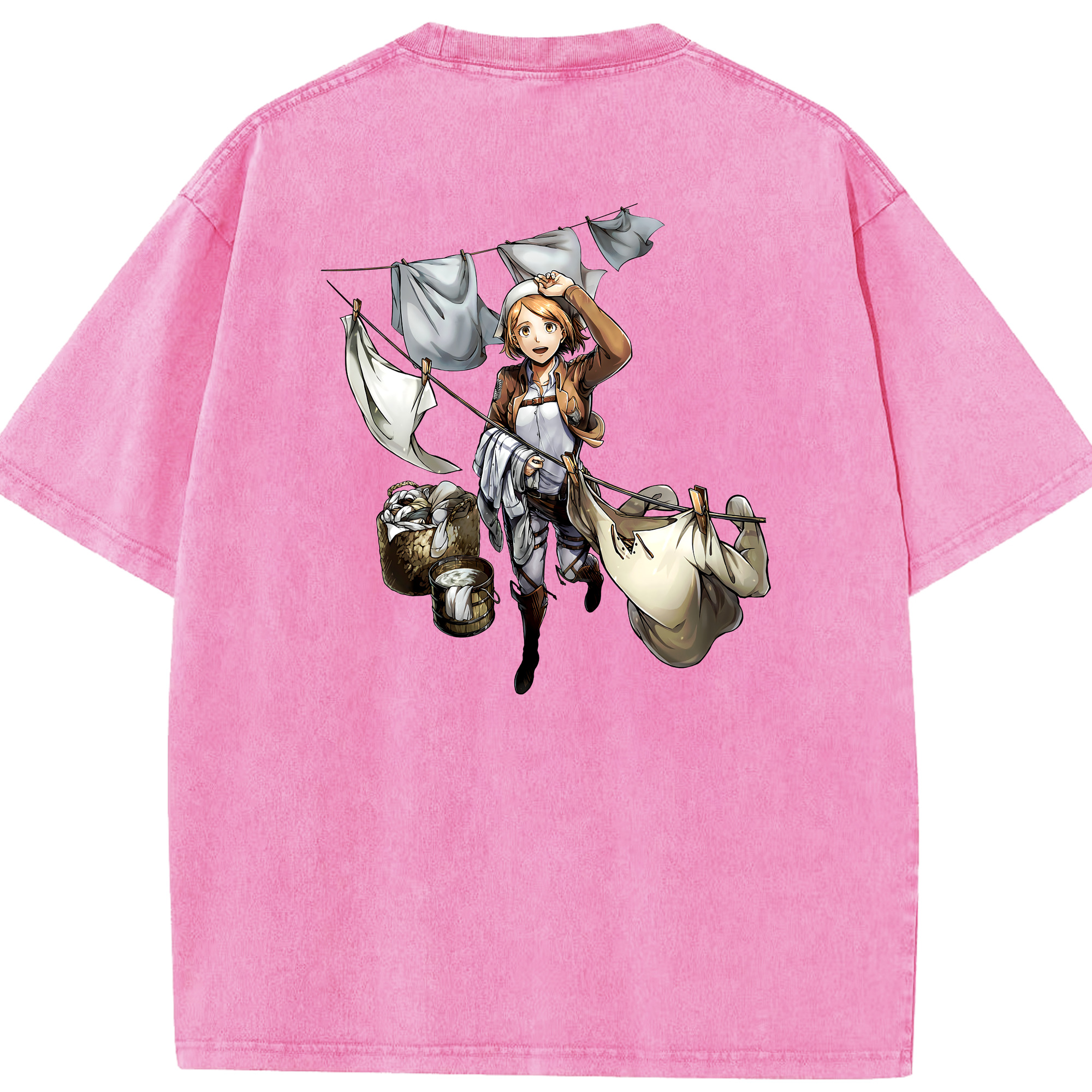（画像用） 進撃の巨人 ペトラ·ラル Attack on Titan Petra Rall 綿100% ヴィンテージ風 半袖Tシャツ（背面プリント）